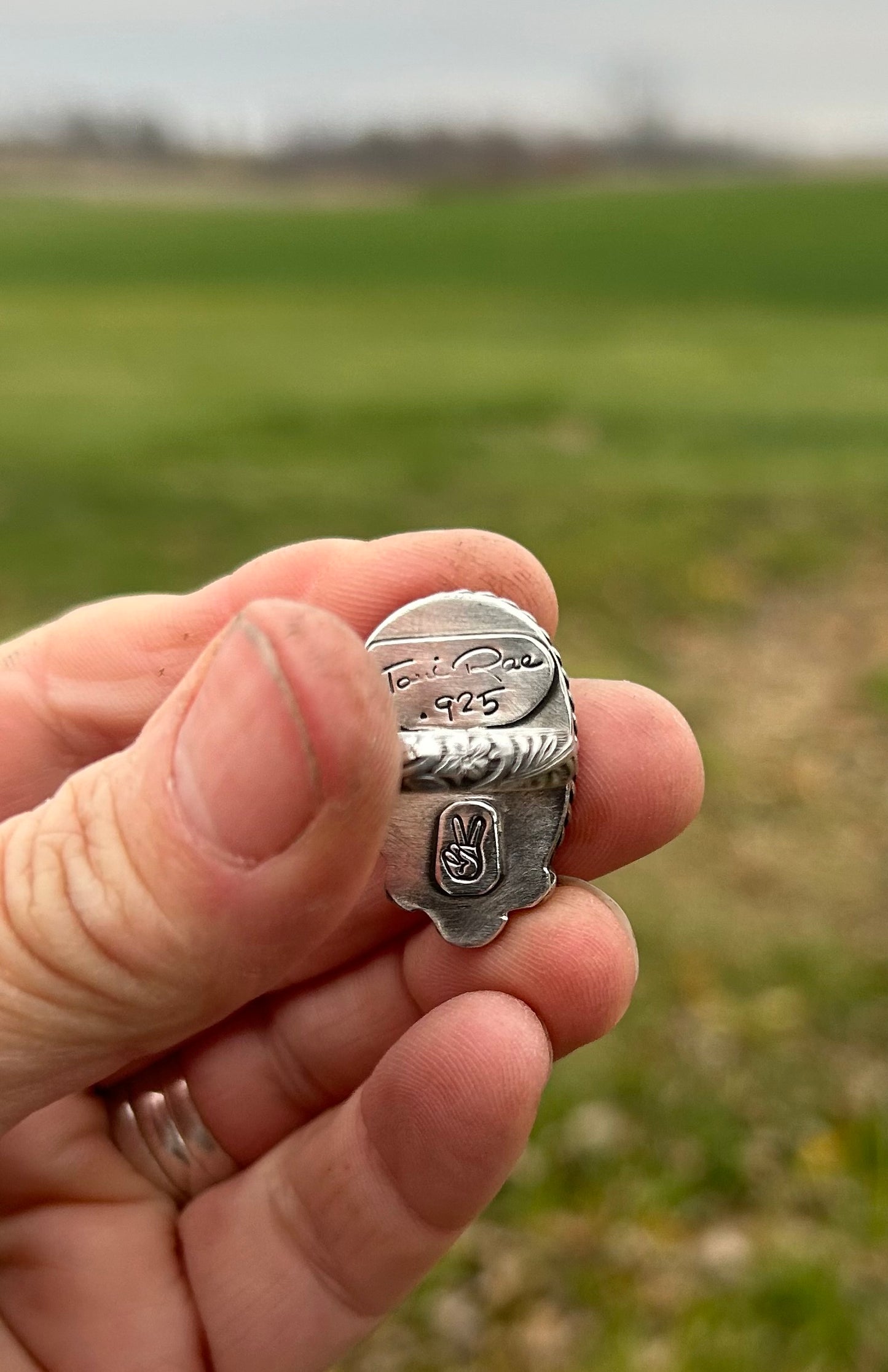 The Cato Ring, White Buffalo & Sterling Silver, US Size 8
