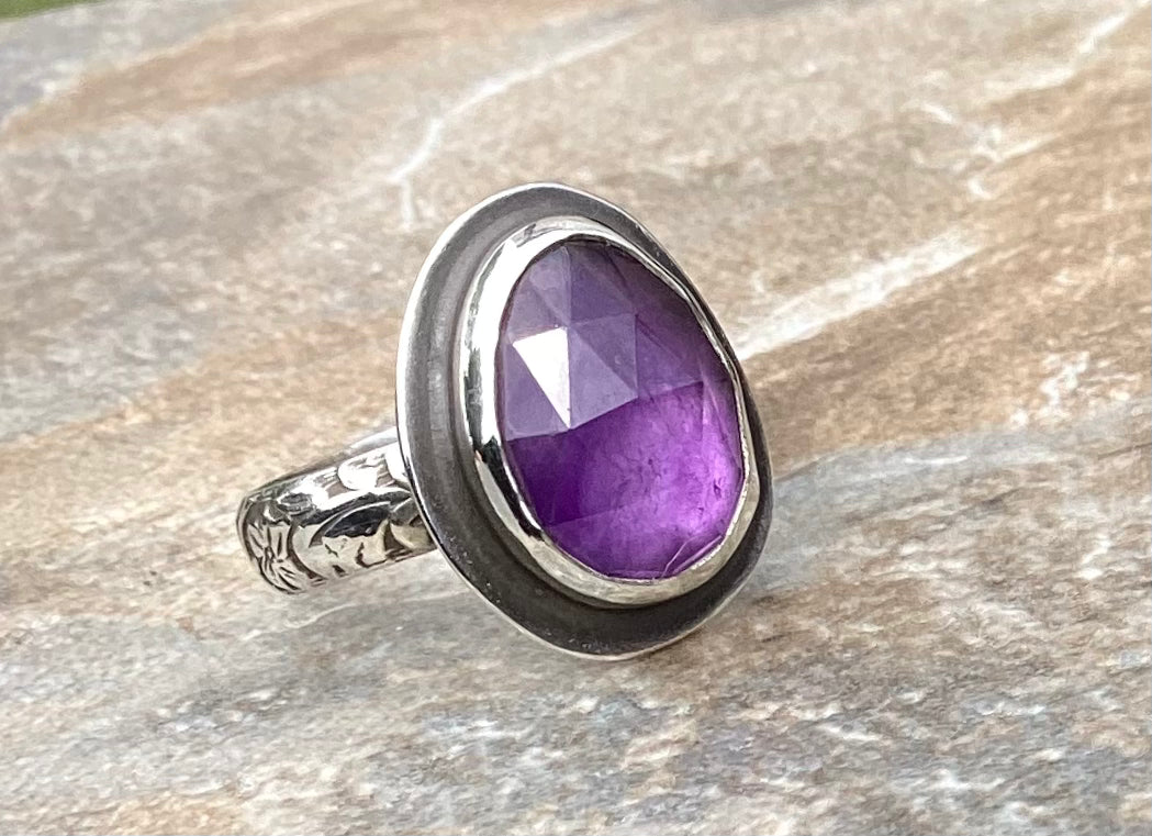 Rose Cut Natural Gemstone Ring