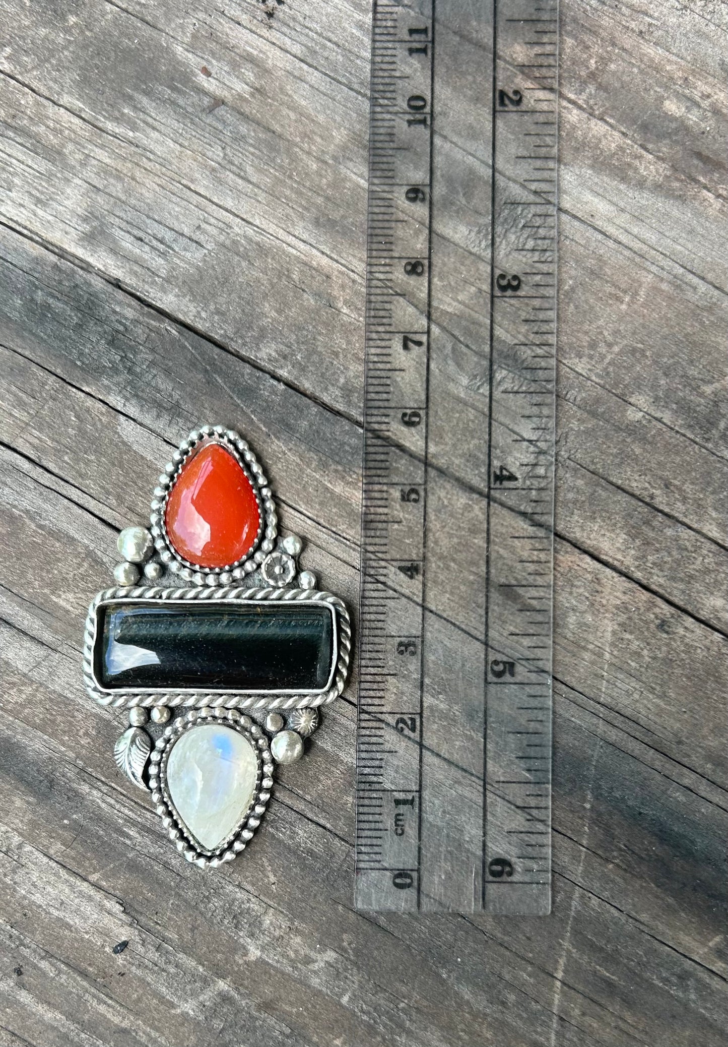 Carnelian, Black Tiger Eye, Moonstone Statement Ring, Multi Stone, Finished To Your Size