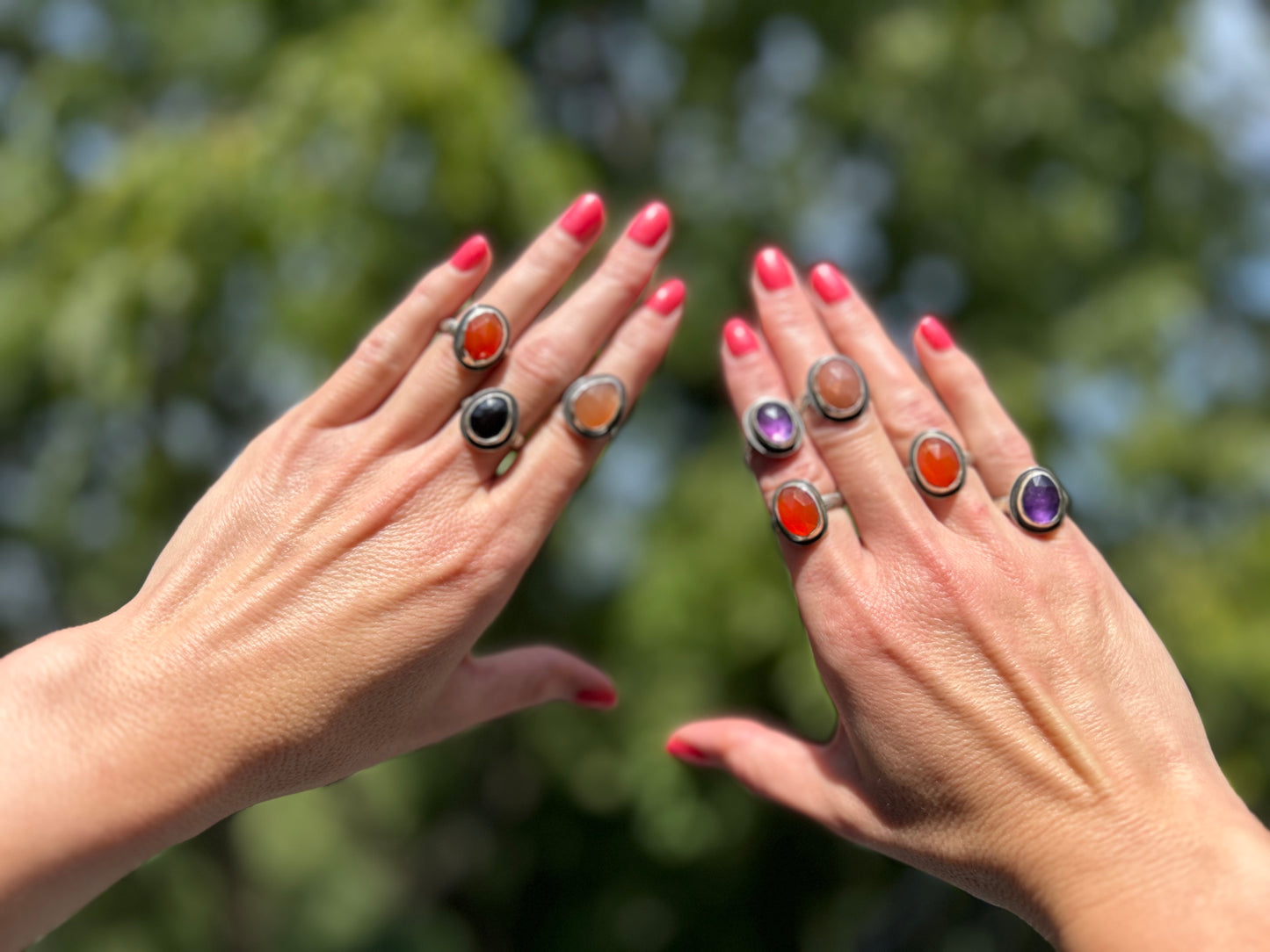 Rose Cut Natural Gemstone Ring