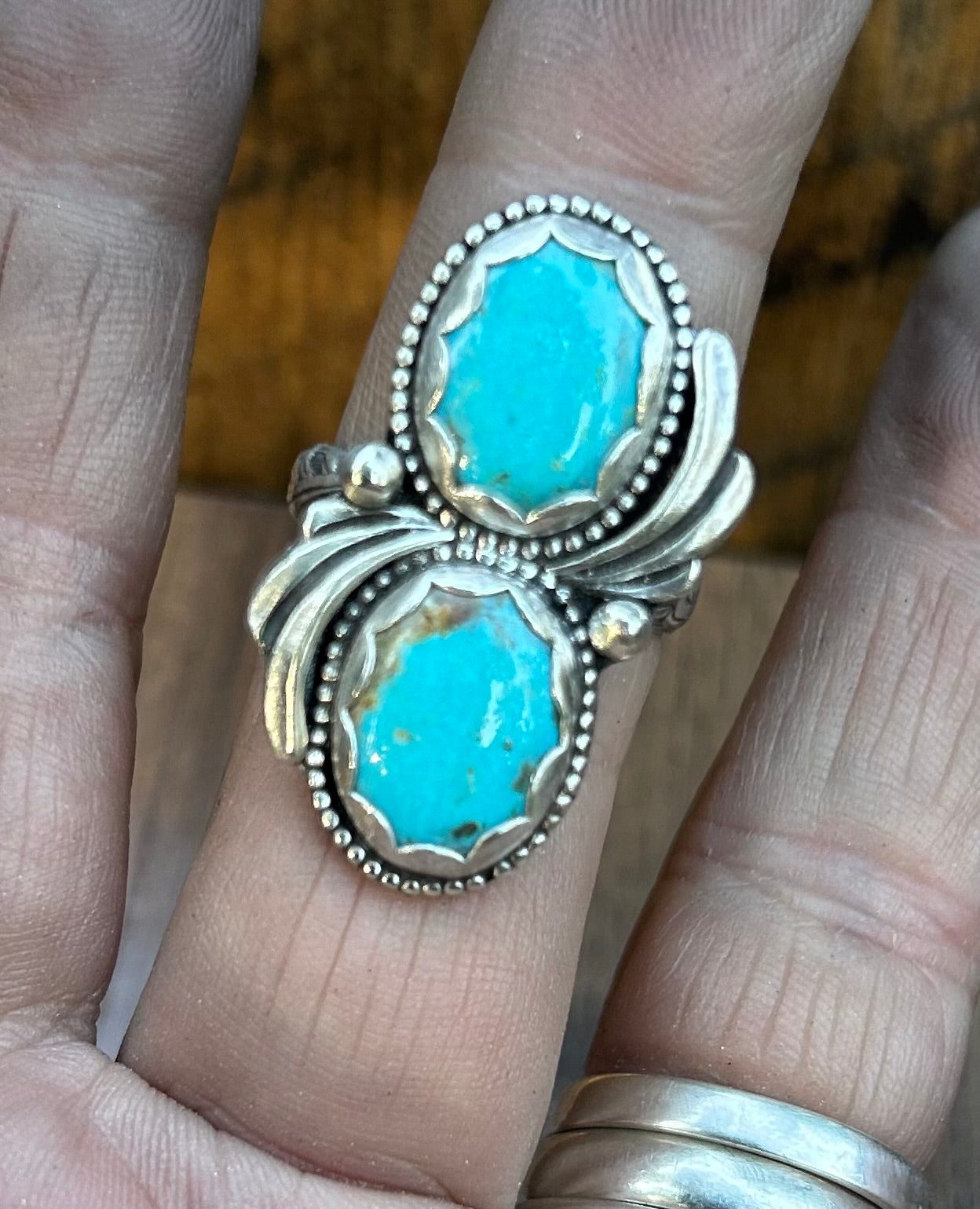 The Lupin Ring, Royston Turquoise & Solid Sterling Silver, US Size 8