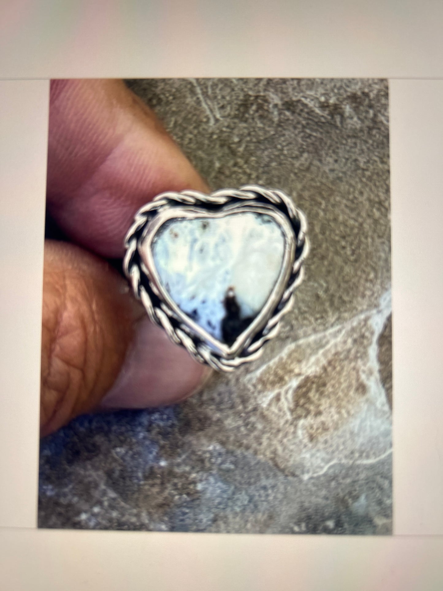 The Harlan Ring, White Buffalo Heart, Ornate Single Band, US 7.25