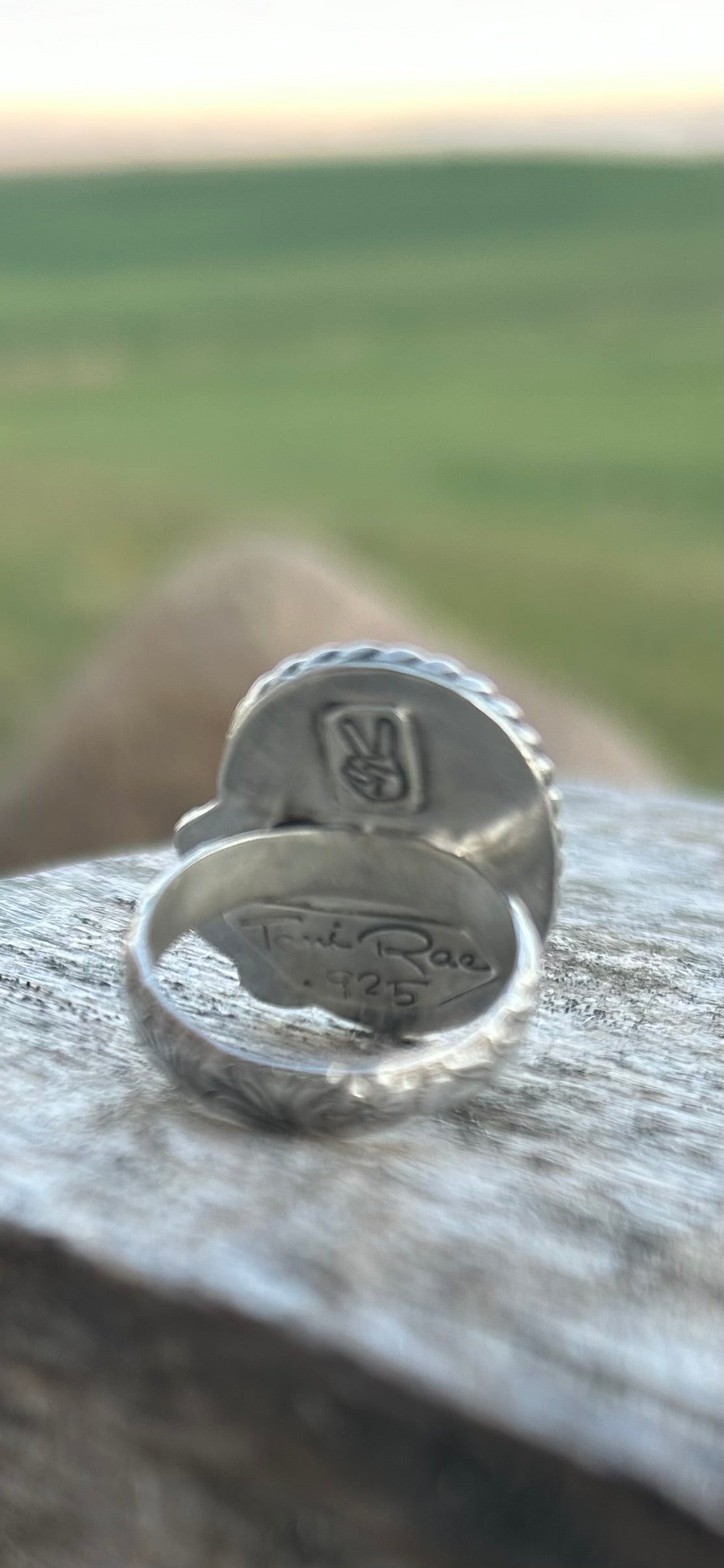 The Apollo Ring. White Buffalo and Sterling Silver, US Size 7