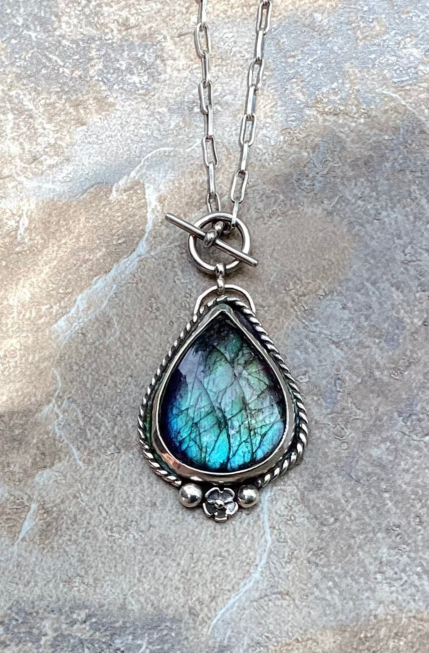 Labradorite Butterfly Necklace