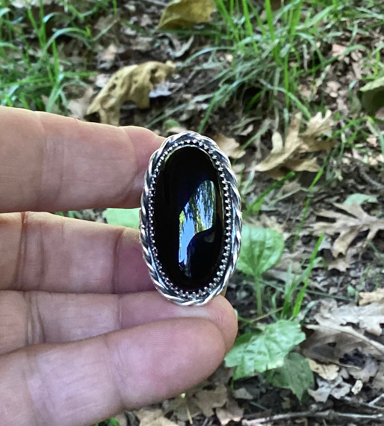 The Kellen Ring, Black Onyx, Triple Band, US 9