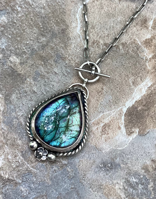 Labradorite Butterfly Necklace